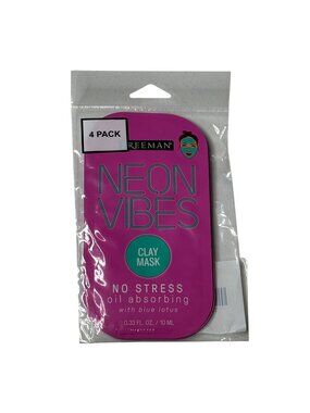 Freeman Clay Face Mask 4 Pack Blue Lotus Oil Absorbing Pore Care